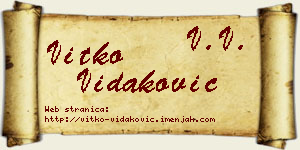 Vitko Vidaković vizit kartica